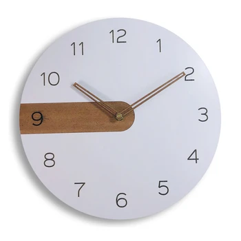 

Wood Wall Clock Modern Design Nordic Style Silent Clock Round 30cm Room Decoration Wall Clock LAD-sale