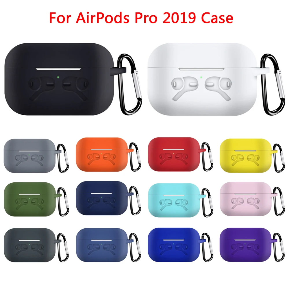 

For AirPods Pro Case 2019 Shockproof Scratch-Resistant Earphones Silicone Protective Cover For Air Pods Pro Cases With Hook