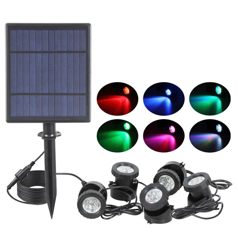 

Solar Underwater Lights Outdoor RGB Waterproof Garden Pool Yard Landscape Spotlights Pond Aquarium Fish Tank Decor Solar Lamp