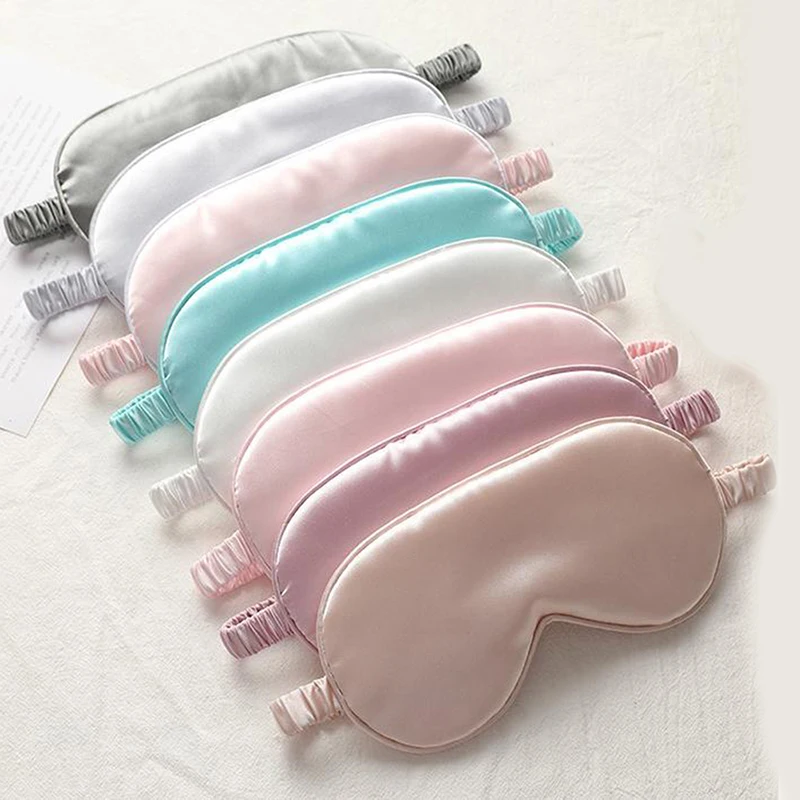 

1Pc Silk Eyeshade Sleeping Eye Mask Cover Eyepatch Blindfold Solid Portable New Rest Relax Eye Shade Cover Soft Pad