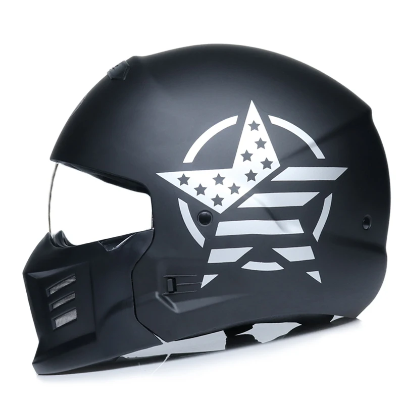 Последний модульный мотоциклетный шлем в стиле ретро capacete индивидуальная комбинация полный шлем локомотив половина шлем
