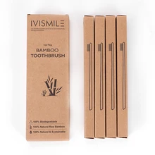 IVISMILE 4-Pack бамбуковая зубная щетка с древесным углем
