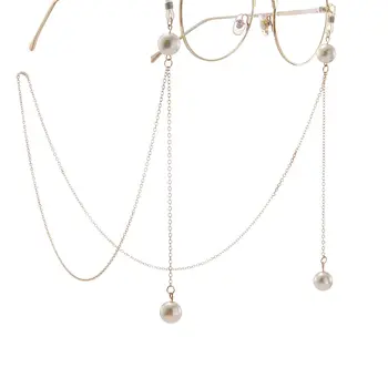 

Women Reading Glasses Chain Sunglasses Spectacles Holder Neck Strap Metal Rope Imitation Pearls Necklace