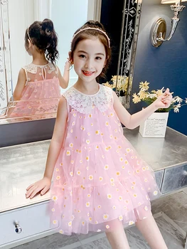 

2020 New Floral Tulle Dress SUMMER DRESS KIDS Skirt Princess Dress GIRL 2-7 Yrs Old Baby Clothes Selective