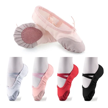 

Yoga Gym flat slippers White Pink White Black Canvas Ballet Dance Shoes For Girls Children Women Teacher