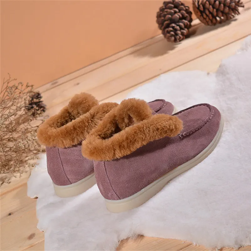 Winter Flat Shoes Woman New Warm and non-slip Short Snow Boots Casual Comfortable Women Shoes Round Toe Light Ladies Shoes