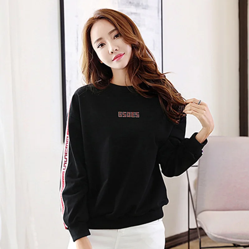 

Pastel Clothes Winter Spring Women Europe America Apparel Style Female Striped Sweatshirt Fashion Casual Loose Coat Casual Warm