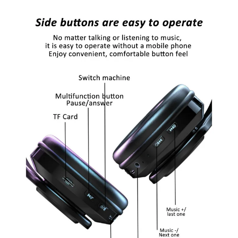 HIFI Stereo Earphone Bluetooth Headphone 2020 NEW Music Headset FM and Support SD Card with Mic for Xiaomi Iphone Sumsamg Tablet