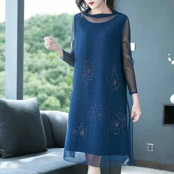 

Autumn Women Pleated Dress Fashion New Tidal Loose Big Size Dress