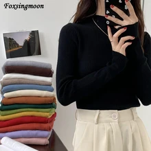

16 Colour Women Pullovers Sweater Autumn Winter Turtleneck Knitted Sweater Women Tops Long Sleeve Short Slim Sweater Girls