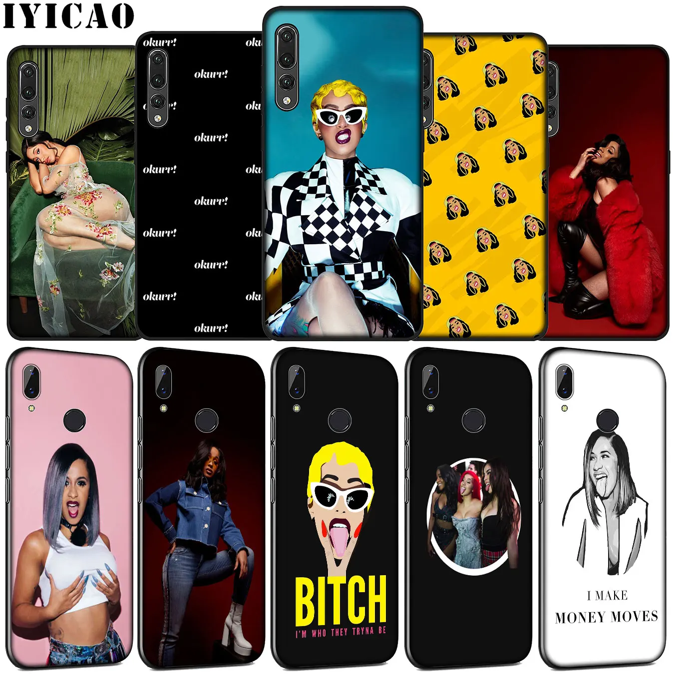 

IYICAO Cardi B Rap CardiB pop singer Soft Silicone Case for Huawei P30 P20 Pro P10 P9 Lite Mini 2017 2016 Cover P Smart Z 2019