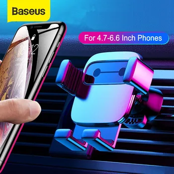 

Baseus Gravity Car Phone Holder Stand Aluminum Alloy For Iphone X XS Max Samsung 4.7-6.6 Inch Mobile Phone Auto Air Vent Support