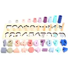 3-в-1 Красочные Pikler Треугольники подсчета Форма укладчик обучения башня деревянная игрушка для детей