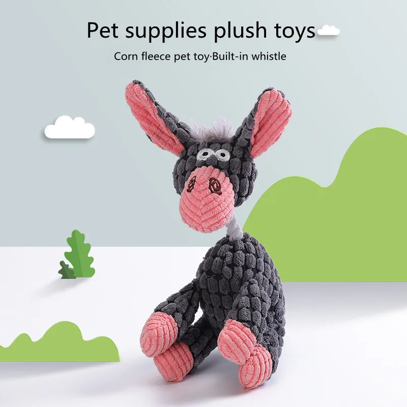 Dog vocal toy molar training Teddy Shiba Inu-shaped interactive corn donkey bite-resistant plush | Дом и сад