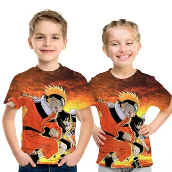 

Casual Hip Hop girls boys t shirt Anime Naruto Short Sleeve Funny 3D Print kids T-Shirt Summer Streetwear Popular