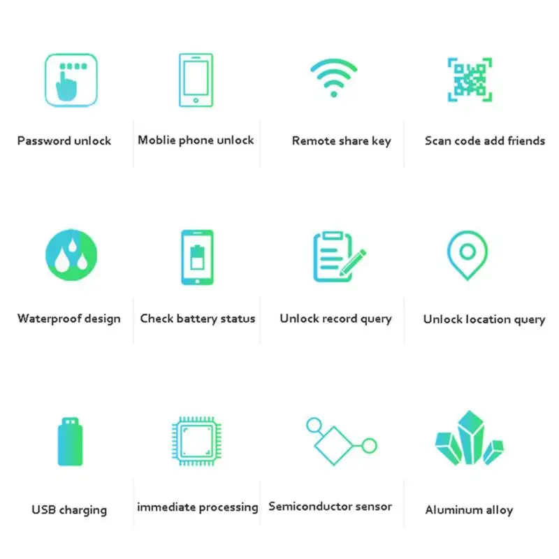 Смарт Bluetooth блокировка паролем телефон приложение водонепроницаемый Противоугонный замок Дистанционное авторизация без ключа дверной замок оборудование