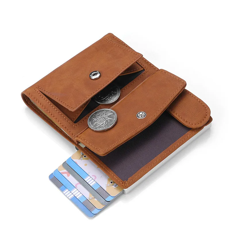 DIENQI Rfid держатель для кредитных карт кошельки мужчин натуральная кожа умный
