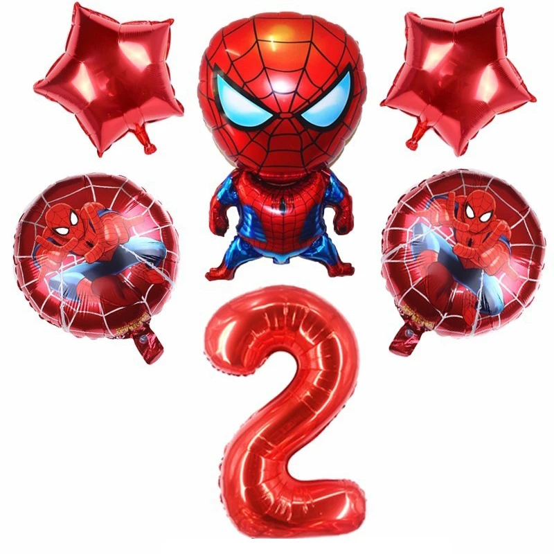 

6pcs spider Man 32 inch number Ballons birthday party decorations Children Ballons Shower Globos Super Hero children's toys