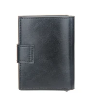 New RFID Blocking Protection Men Wallet ID Credit Card Holder Leather Metal Aluminum Business Bank Cardholder Purse 4
