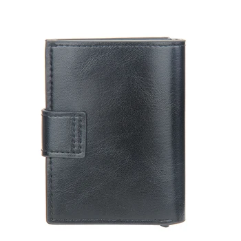 New RFID Blocking Protection Men Wallet ID Credit Card Holder Leather Metal Aluminum Business Bank Cardholder Purse 4