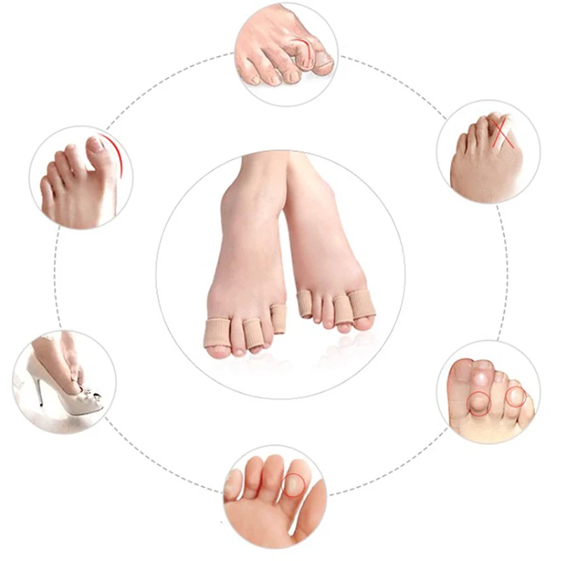 1Pair Fiber Gel Toe Finger Protector Eyelet Set Wear Protection Toe Set Foot Pad Set Manicure Tools Practical