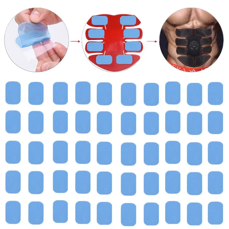 50 Pcs Gel Pads for EMS Abs Fat Burner Abdominal ABS Stimulator Trainer Muscle Hip Massage Slimming Waist Loser Belt 31 | Красота и