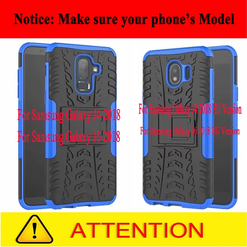 Гибрид Для Samsung Galaxy J4 J6 2018 J7 Prime SM J727T с подставкой Жесткий ПК + мягкий чехол из ТПУ V