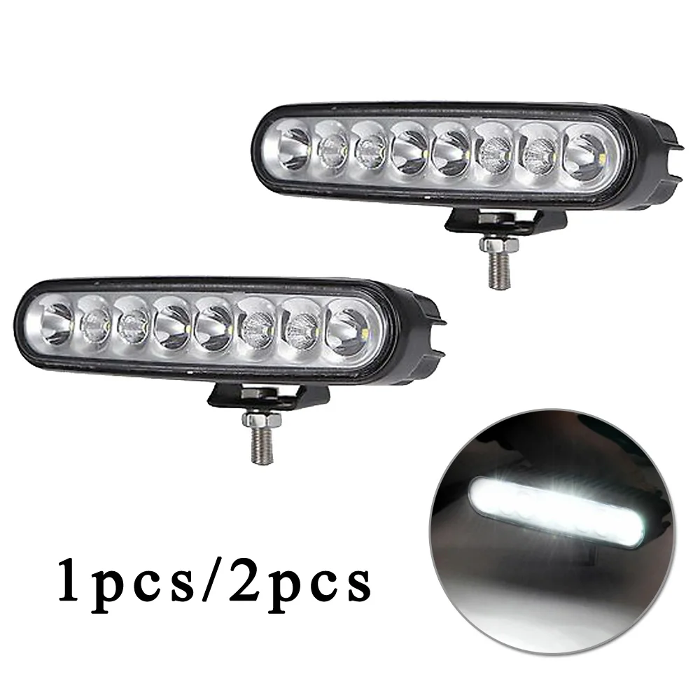 

1pc/2pcs 12V-24V 24W 8LED White Work Light Bar Single Row Car Refit Off-Road ATV Maintenance Lamp 6000K Car Truck UTV Work Light