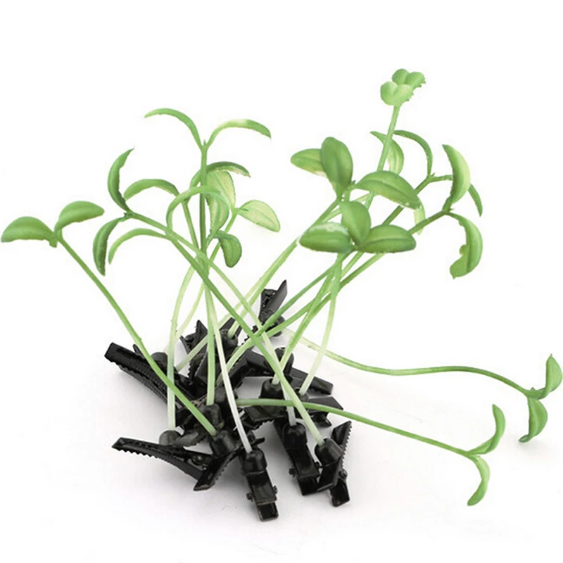 1/2pcs Mini Bean Sprout Hair Grips Kids Sweet Girls Plant Grass Hairpin Printing Hair Clips Claw Kids Hairpins Hair Styling Tool mini lawn mower remote control zero turn mower for household garden grass cutter