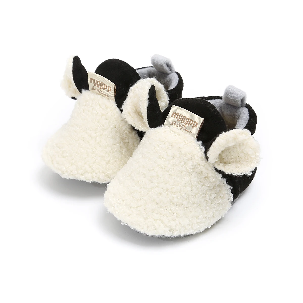 0-18 месяцев малыш новорожденных Ползания обувь мальчик девочка тапки с ягненком Prewalker кроссовки/F - Цвет: Белый