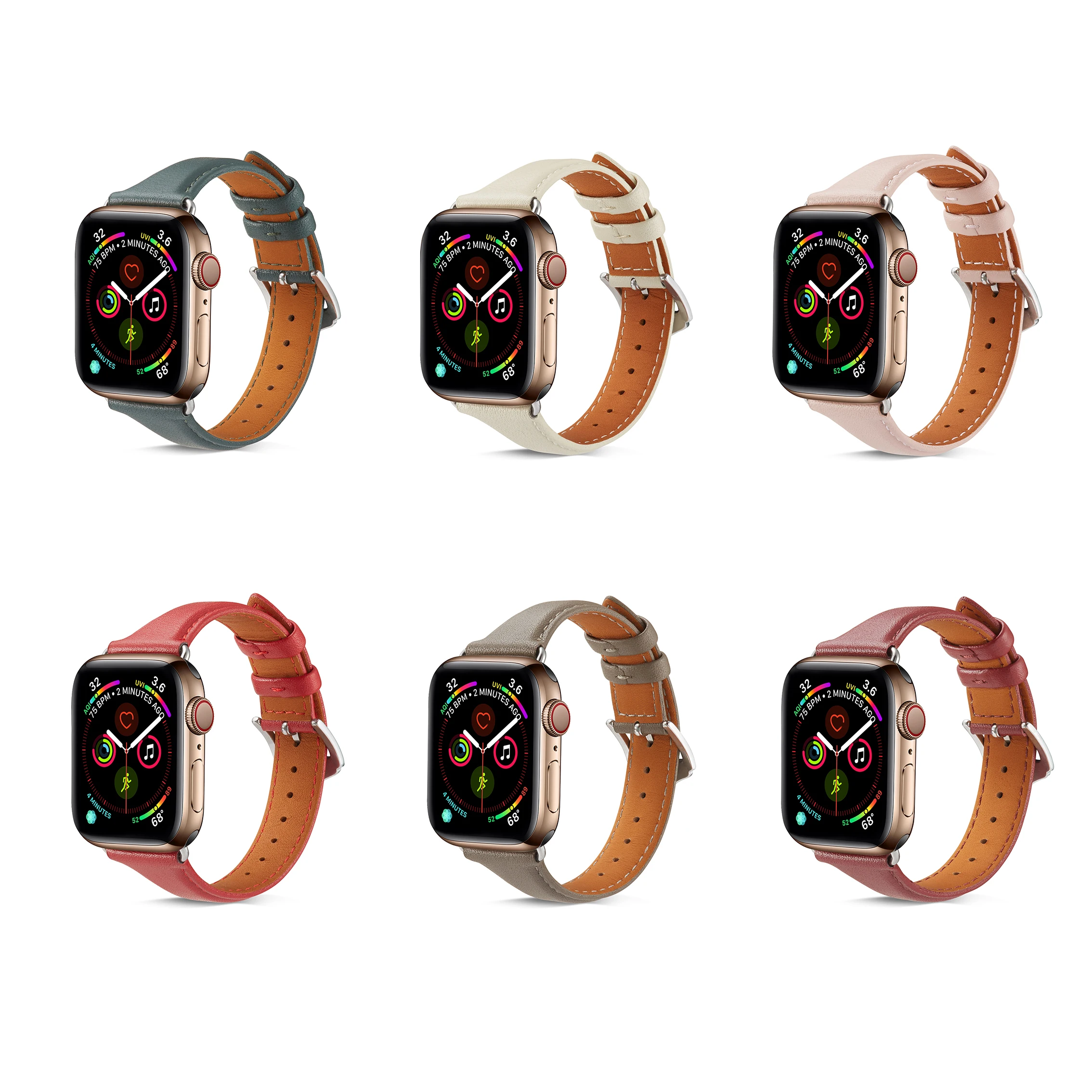 

Genuine Leather Watch Band for Apple Watch 5/4 40MM 44MM Sport Bracelet Strap for Apple Watch Series 3/2/1 38MM 42MM