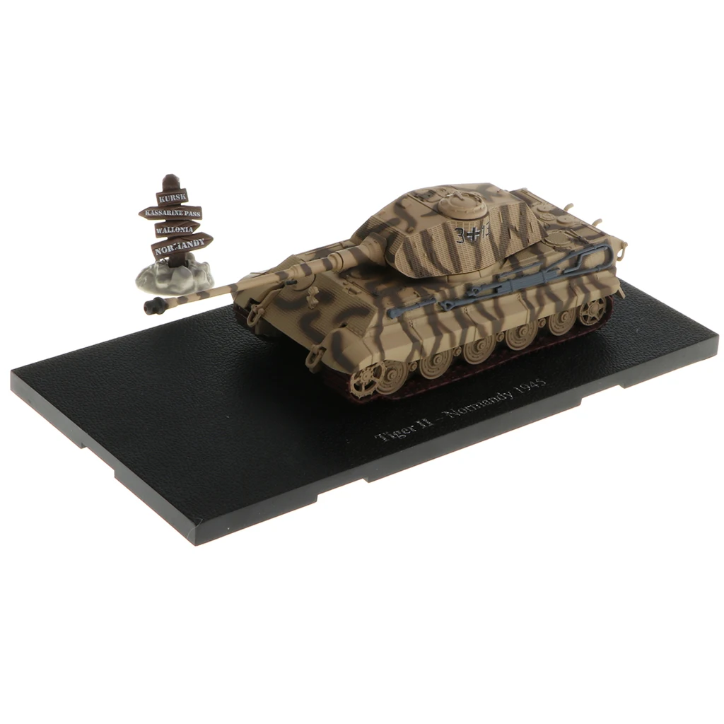 1/72th Diecast WWII German Tiger II-Normandy 1945 Tank Showcase Model Toy Birthday Gift