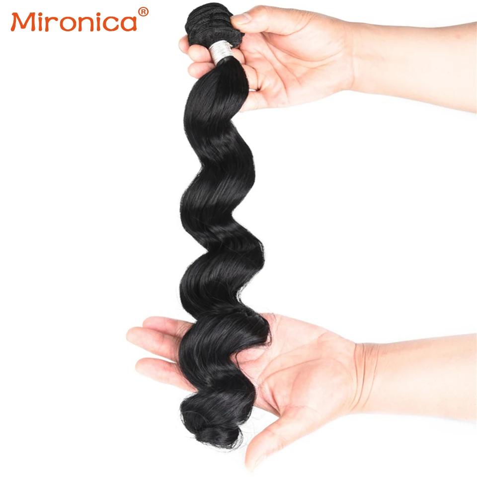 Pacotes de Onda Pacotes de Cabelo Extensões do Cabelo Mironica Cabelo Polegada Solta Brasileira 100% Humano só Remy 1 3 4 Trama Dupla 30 40 26 High Quality Apliques e perucas