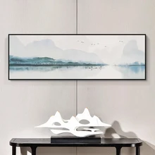 Handmade Canvas Oil Painting Abstract Ink Landscape Wall Hanging Decoration Art Mural Living Room Bedroom Home Artwork No Framed