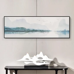 Handmade Canvas Oil Painting Abstract Ink Landscape Wall Hanging Decoration Art Mural Living Room Bedroom Home Artwork No Framed