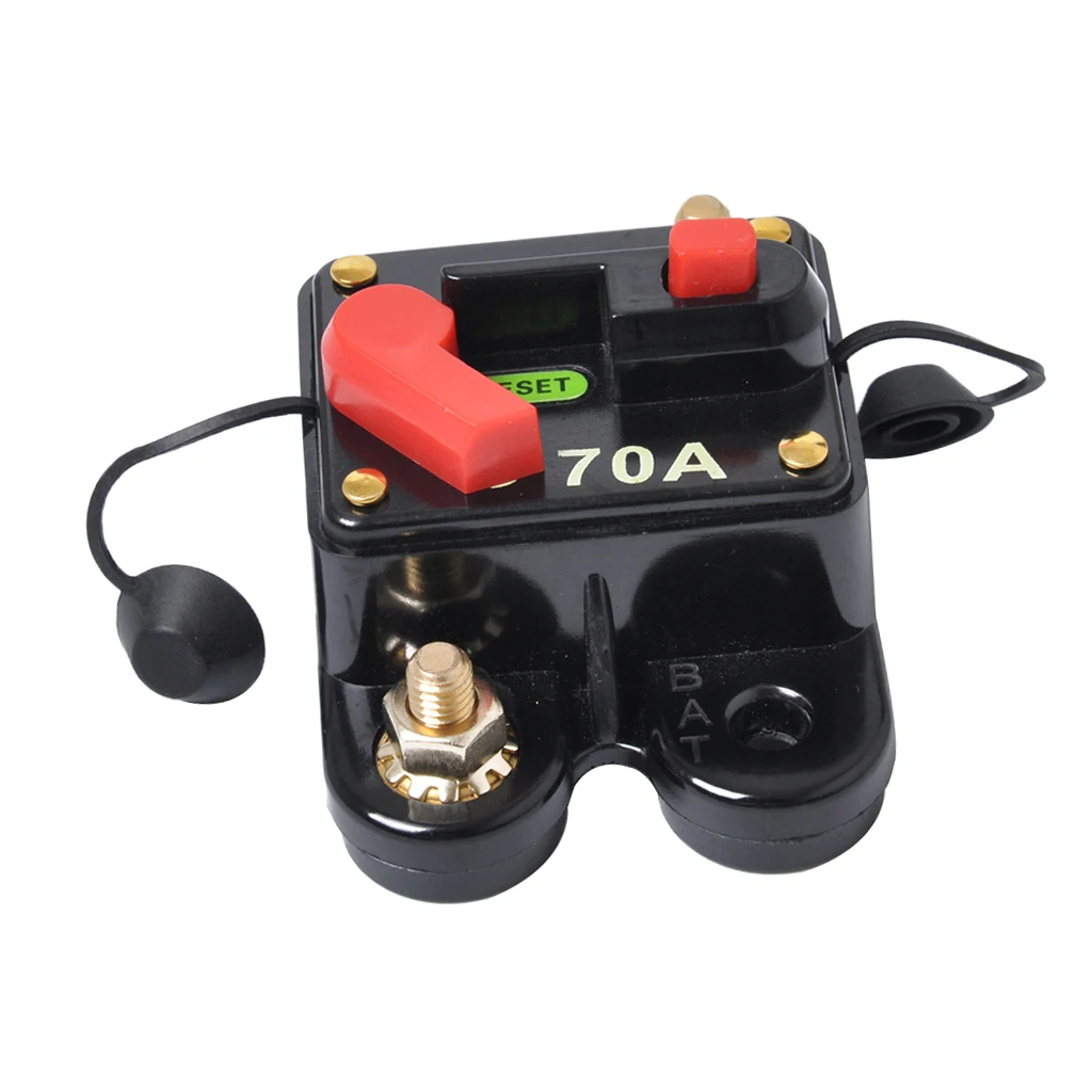 70A Auto Car Marine Audio Circuit Breaker Manual Reset Fuse Protection Self Recovery 12V