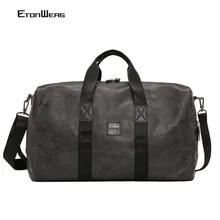 Большая Вместительная дорожная сумка, Мужская винтажная сумка, водонепроницаемая сумка из искусственной кожи, спортивная сумка, Мужская однотонная сумка-мешок, деловая офисная сумка