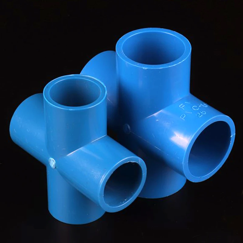 

1pcs Big Size Blue PVC Cross Joint Equal 4 Way Connector PVC Fish Tank Water Supply Tube Joints Garden Irrigation Fittings