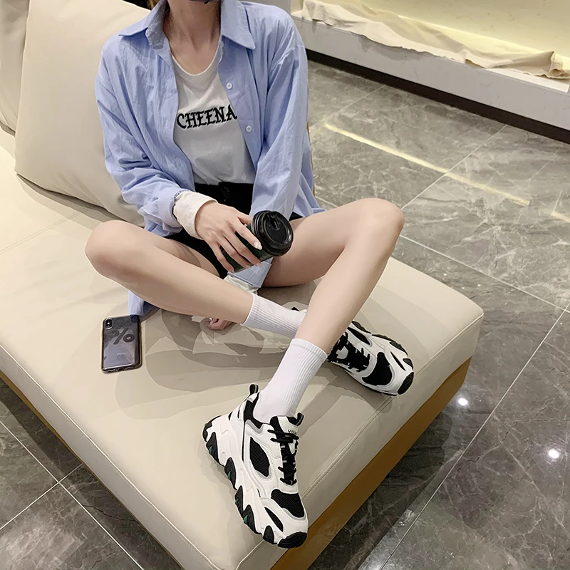 

Spring and Autumn 2020 new leisure sports shoes platform matching color running shoes female fashion daddy shoes X621