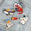 Universe Brooches Astronaut Rockets Space Cute Animal Dinosaur Cat Whale Enamel Pin Shirt Collar Label Pins Funny Badge Jewelry ► Photo 1/6