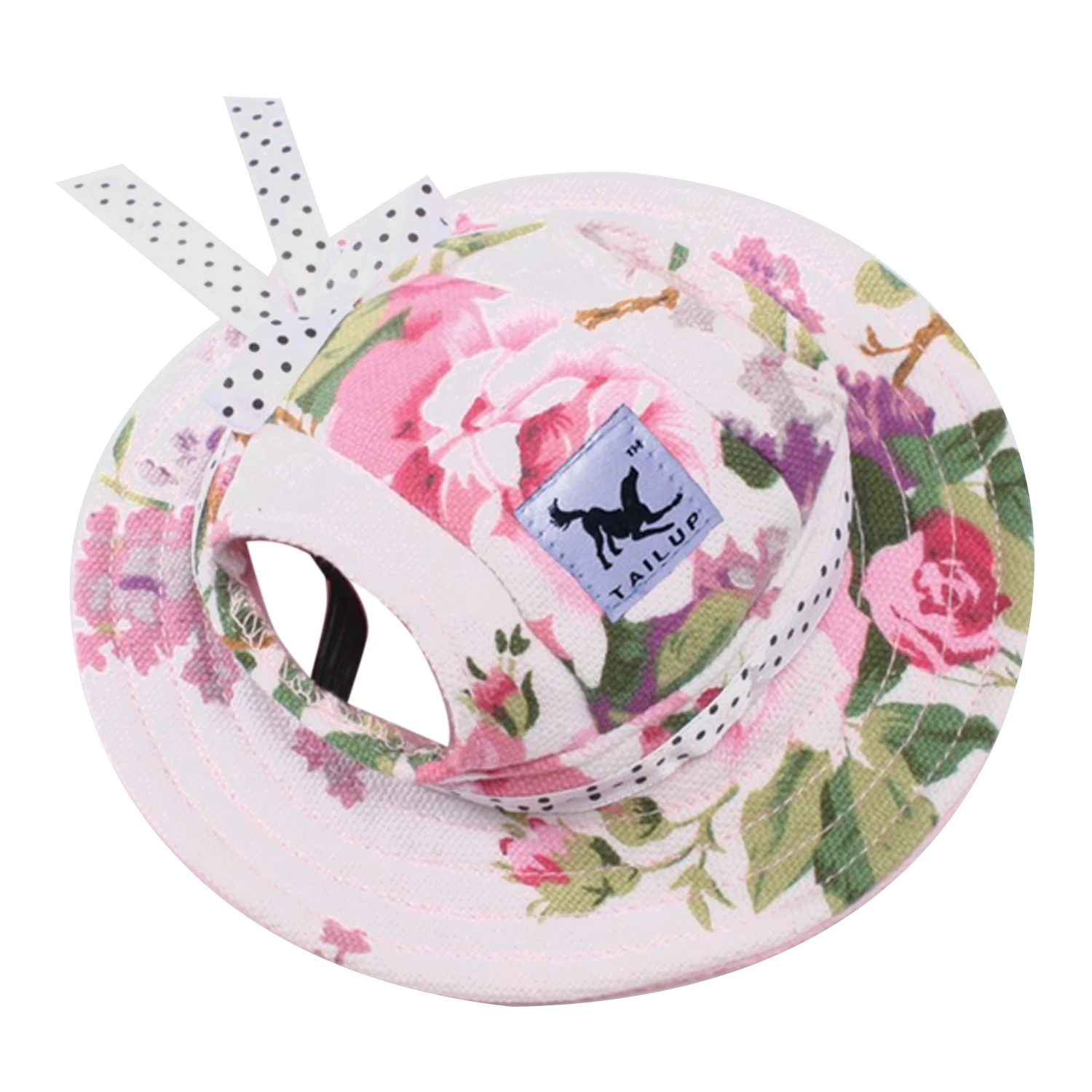 Floral Behogar Кепка для собаки, Круглый летний солнцезащитный козырек, сетчатая пористая бейсбольная кепка с ушками для маленьких собак, щенков, кошек, размер s m - Цвет: Floral