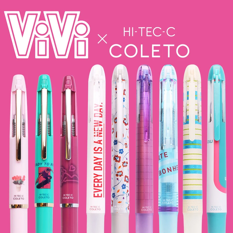 Pilot Hi-Tec-C Coleto Pen Body Component Pink Dot Metallic Cute Stationary 1pcs Limited Pilot (Refills Not Include) multifunction pen,ink ballpoint pen