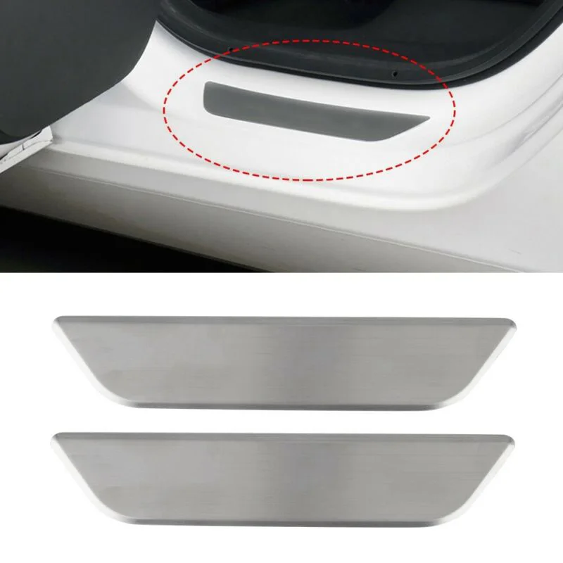 

2pcs 2019 new Car accessory high quality Stainless Steel Door Sill Threshold Protectors for Tesla Model 3 17-19
