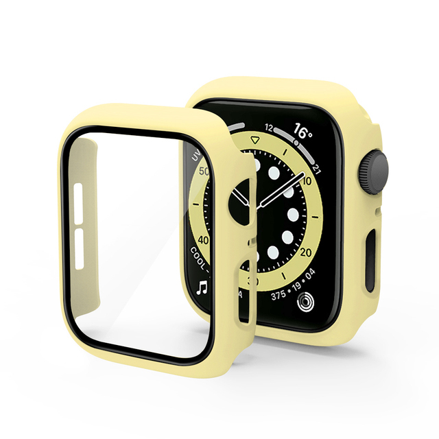 for Apple watch Case 45mm 41mm 44mm 40mm 38mm 42mm PC creen protector bumper Tempered Glass for iwatch series 7 6 SE 5 4 3