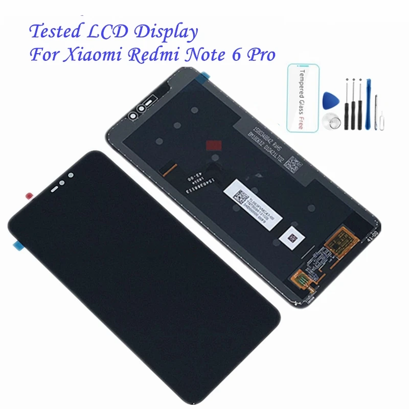 

For Xiaomi Redmi Note 6 Pro LCD Display Screen Touch Panel For Redmi Note6 Pro LCD Digitizer Replacement Spare Parts Tested QC