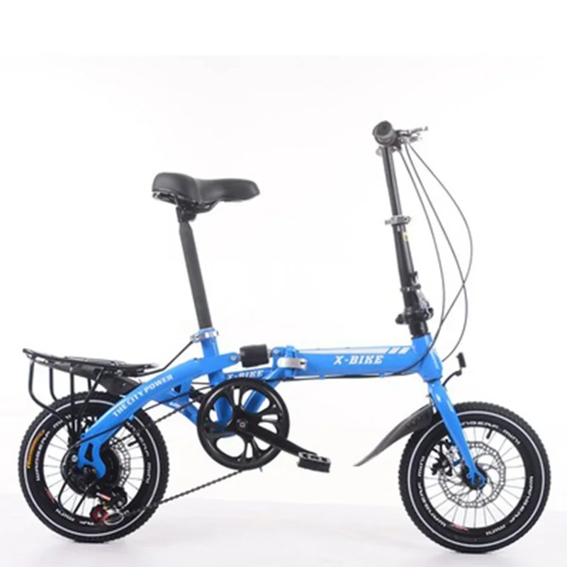 Adult Folding Bike 16-Inch Speed Change Two-Disc Brake Folding Car Small Wheel Portable Student Leisure Bicycle