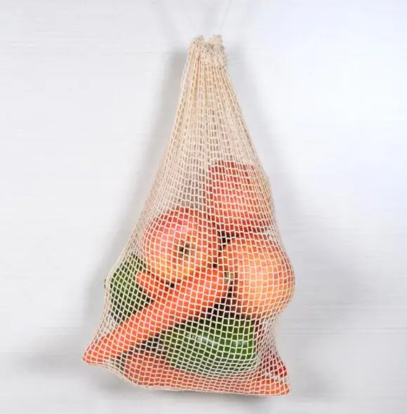 

Women Men Drawstring Shopping Bag Cotton Kitchen Food Fruit Vegetable Reusable Storage Grocery Bags Eco Shopper Bag