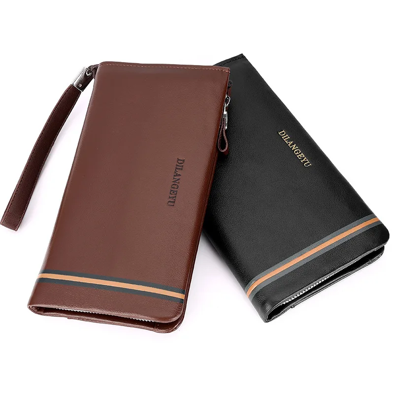 

Men Fashion 2018 Spring First Layer Cow Leather Wallet Long Wallet New Style Leather Wallet Youth Soft Leather Zipper Card Holde