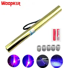 Мощная, медная, Синяя лазерная указка, самая мощная, 450нм, 5000 м, Фокусируемый лазерный прицел для обучения