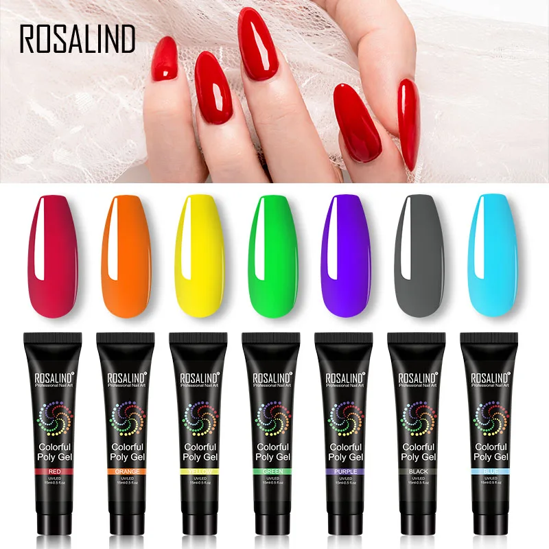 ROSALIND Кристалл поли гель лак для ногтей дизайна degisn расширение красочный